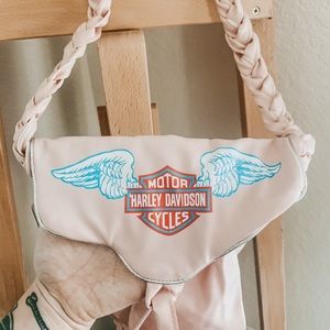 Vintage Fringe Pink Pleather Harley Davidson Purse
